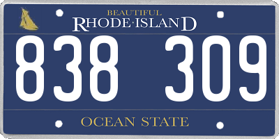 RI license plate 838309