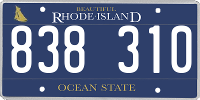 RI license plate 838310
