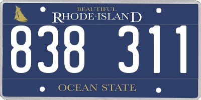 RI license plate 838311