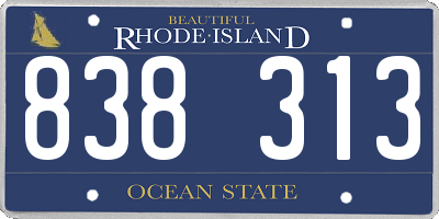 RI license plate 838313