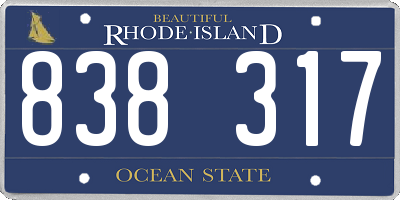 RI license plate 838317
