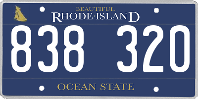 RI license plate 838320