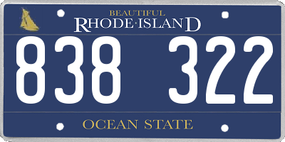 RI license plate 838322