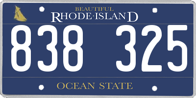 RI license plate 838325