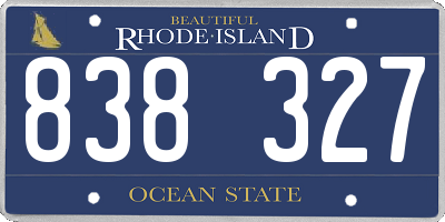 RI license plate 838327
