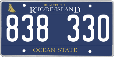 RI license plate 838330