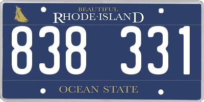 RI license plate 838331