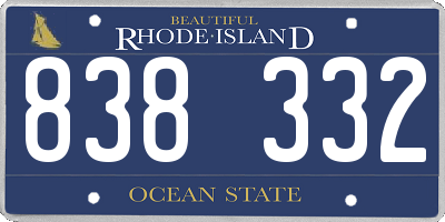 RI license plate 838332