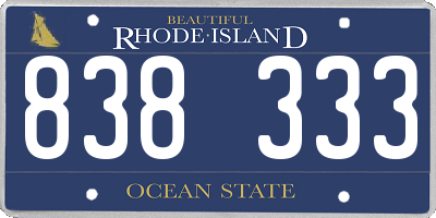 RI license plate 838333