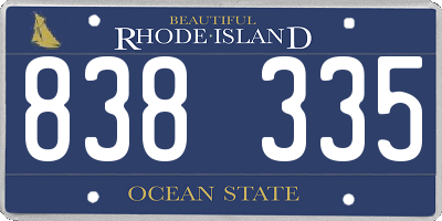 RI license plate 838335