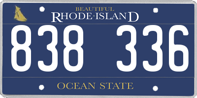 RI license plate 838336