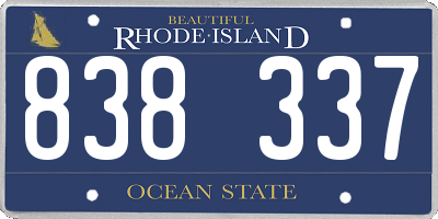 RI license plate 838337