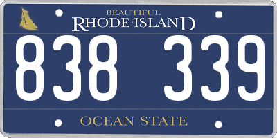 RI license plate 838339