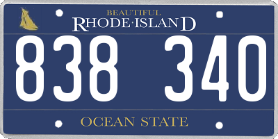 RI license plate 838340