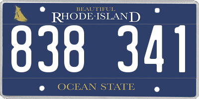RI license plate 838341