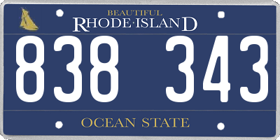 RI license plate 838343