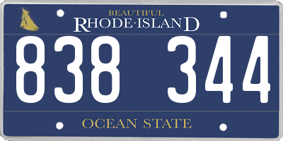 RI license plate 838344