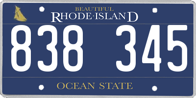 RI license plate 838345