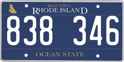 RI license plate 838346