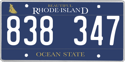 RI license plate 838347