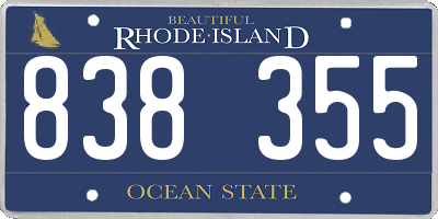 RI license plate 838355