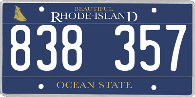 RI license plate 838357