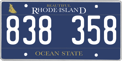 RI license plate 838358