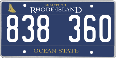 RI license plate 838360