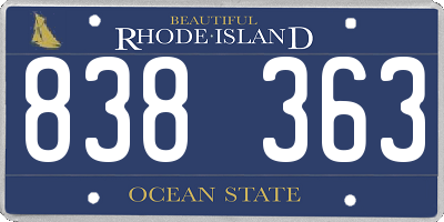 RI license plate 838363