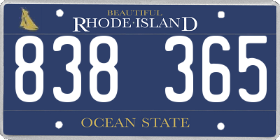 RI license plate 838365