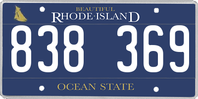 RI license plate 838369