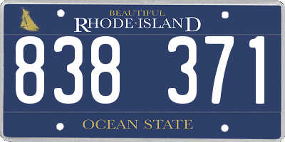 RI license plate 838371