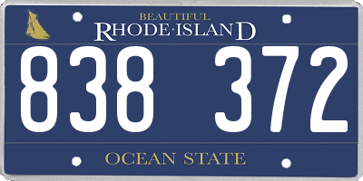 RI license plate 838372