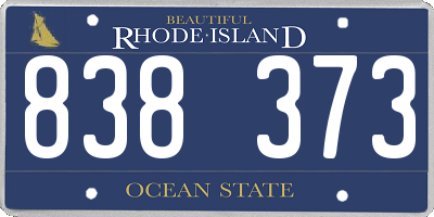 RI license plate 838373