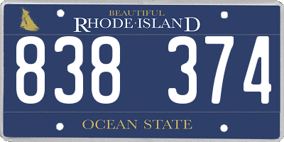 RI license plate 838374