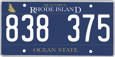 RI license plate 838375
