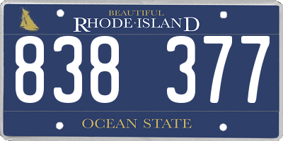 RI license plate 838377