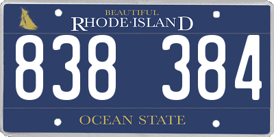 RI license plate 838384