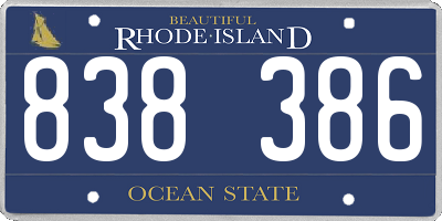 RI license plate 838386