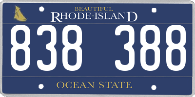 RI license plate 838388