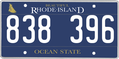 RI license plate 838396