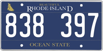 RI license plate 838397