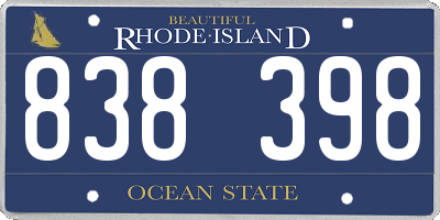 RI license plate 838398