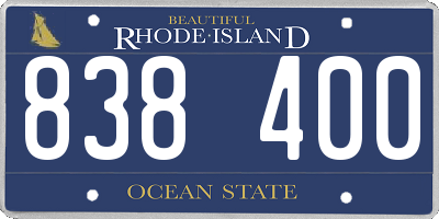 RI license plate 838400