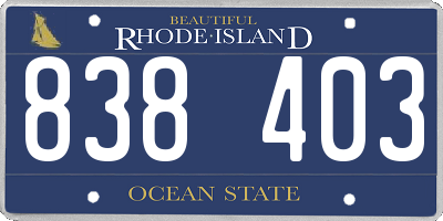 RI license plate 838403