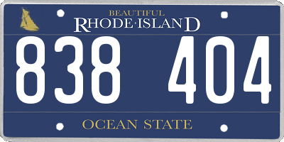 RI license plate 838404