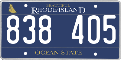 RI license plate 838405