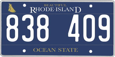 RI license plate 838409