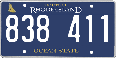 RI license plate 838411