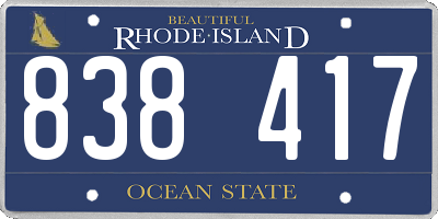 RI license plate 838417